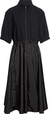 Moncler Mixed Media Technical Midi Shirtdress