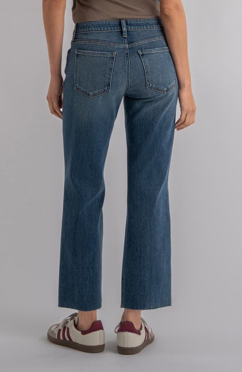 Kut From The Kloth Kelsey Fab Ab Raw Hem Ankle Flare Jeans In Blue