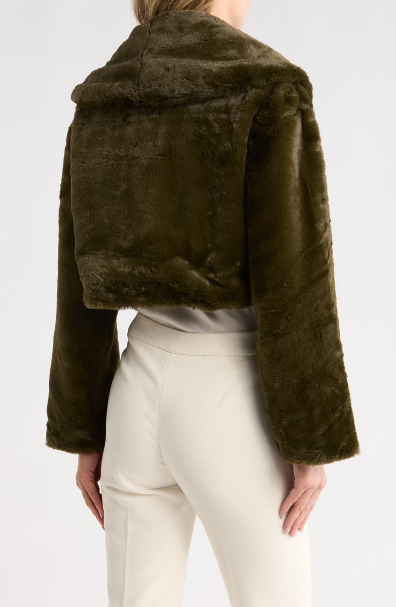 JASON WU Faux Fur Crop Jacket, Alternate, color, Hunter Green