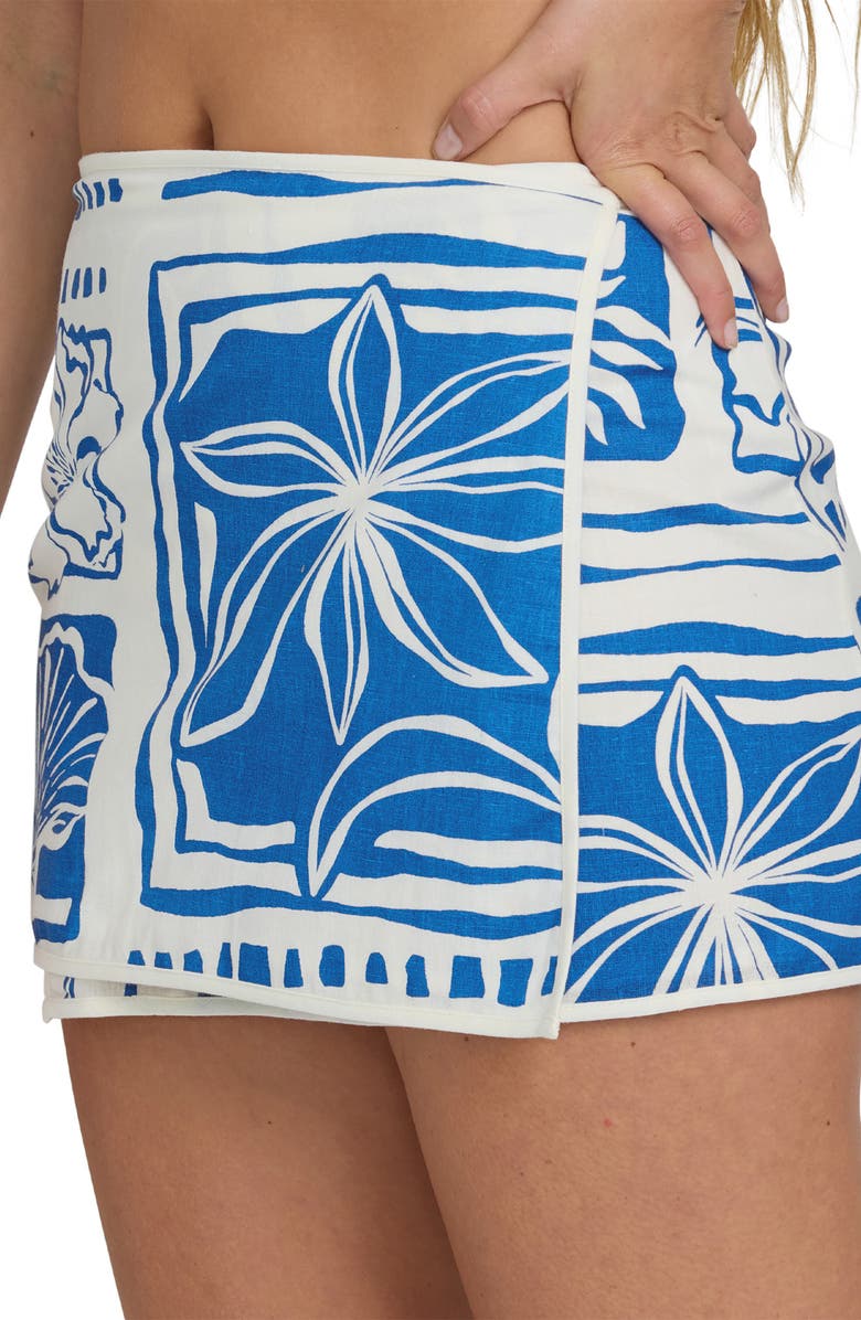Billabong Sea Glow Cotton & Linen Miniskirt, Alternate, color, True Blue
