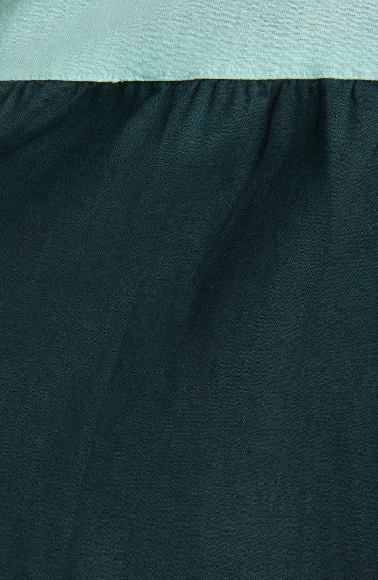 Angel Maternity Color Block Tiered Maternity/Nursing Dress, Alternate, color, Green