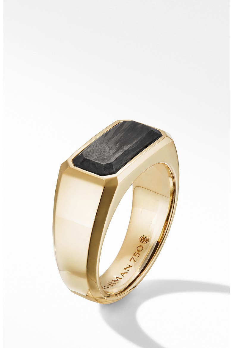 Forged Carbon Signet Ring in 18K Yellow Gold, Alternate, color, YELLOW GOLD/ FORGED CARBON