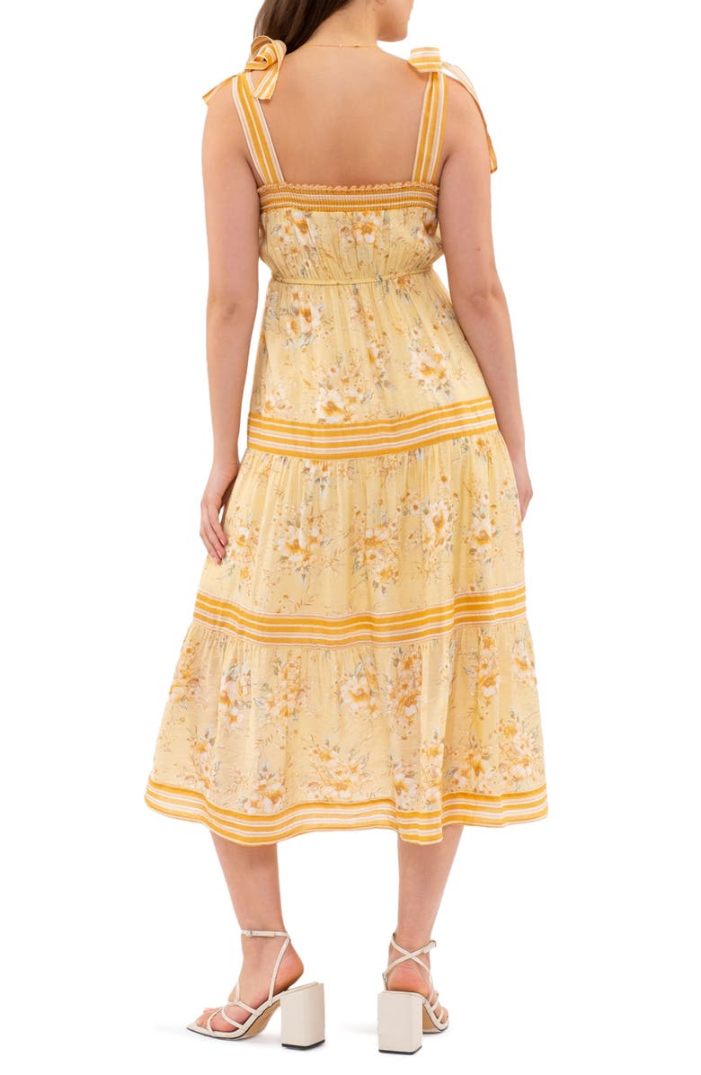 Blu Pepper Floral Stripe Tie Strap Maxi Dress, Alternate, color, 