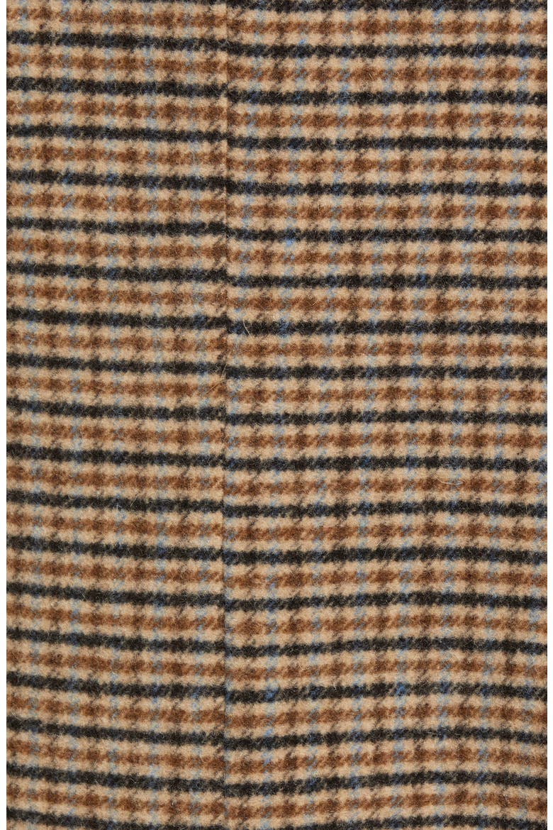 Wool Blend Reefer Coat, Alternate, color, BROWN GRID