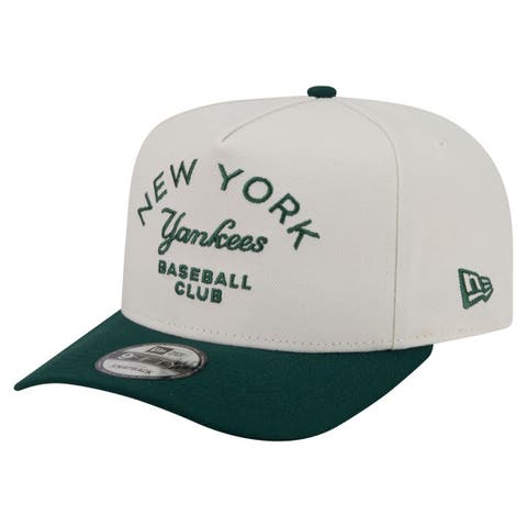Men's New Era  Cream/Dark Green New York Yankees Chrome A-Frame 9FIFTY Snapback Hat