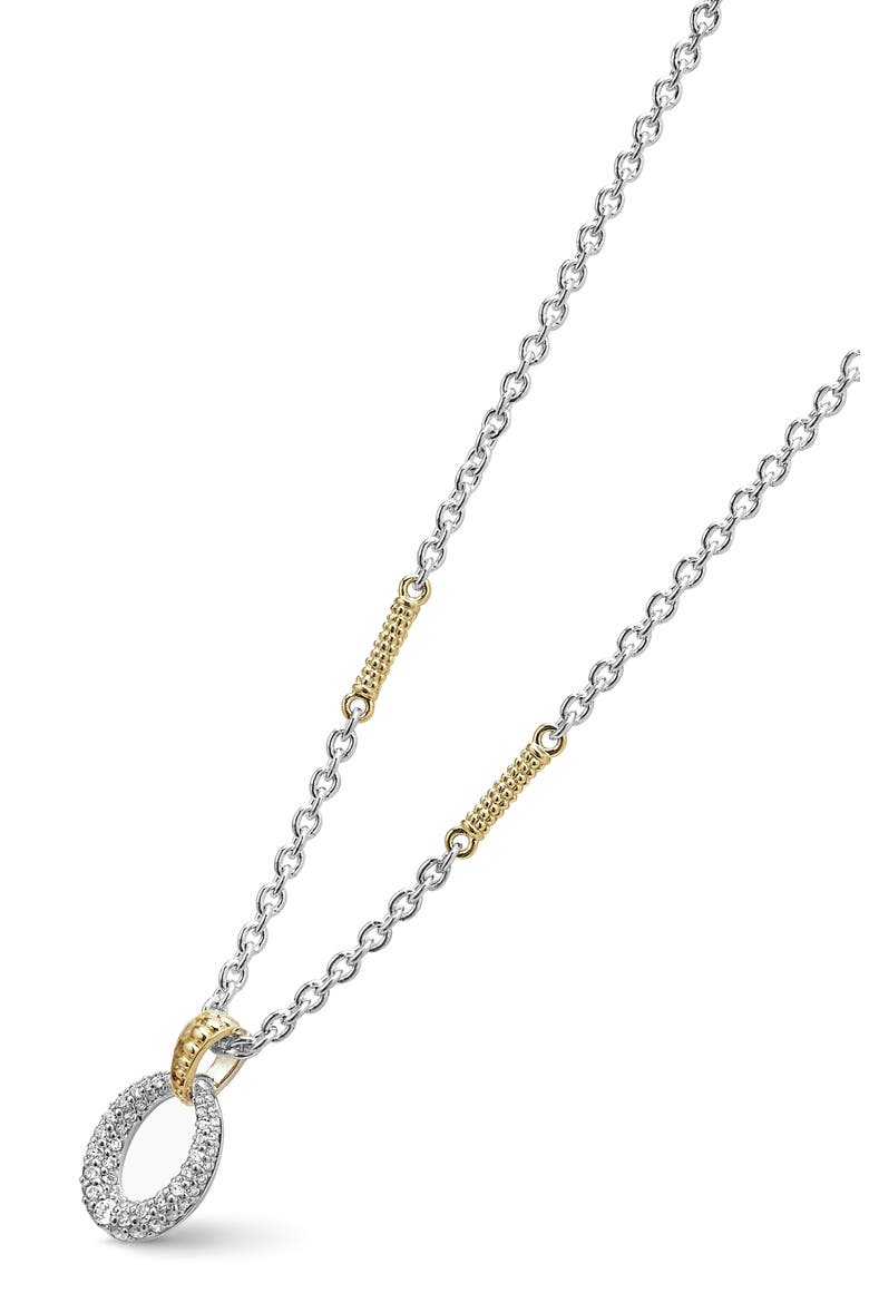 Caviar Luxe Diamond Pavé Pendant Necklace, Alternate, color, GOLD