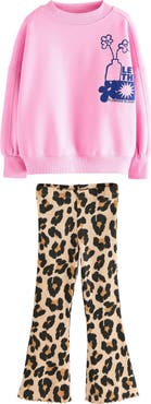 NEXT Kids' Crewneck Sweatshirt & Flare Leggings Set