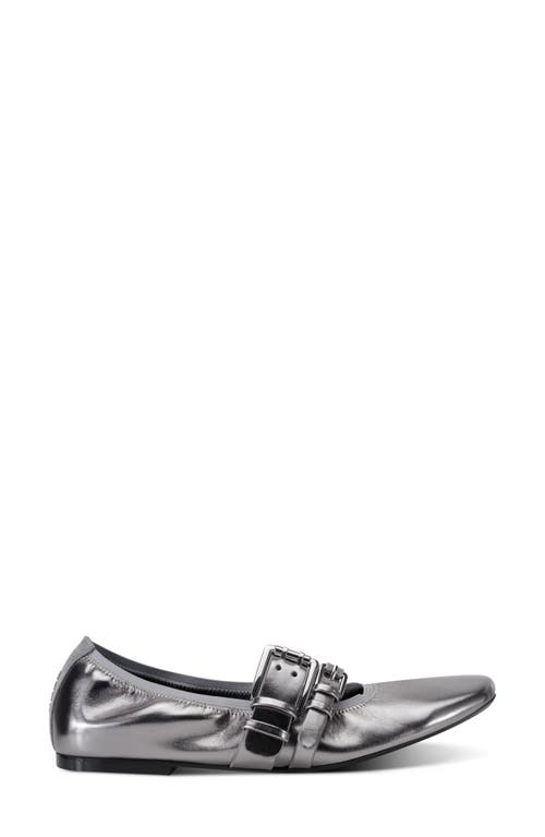 Dkny Dade Buckle Strap Ballet Flat In Nickel