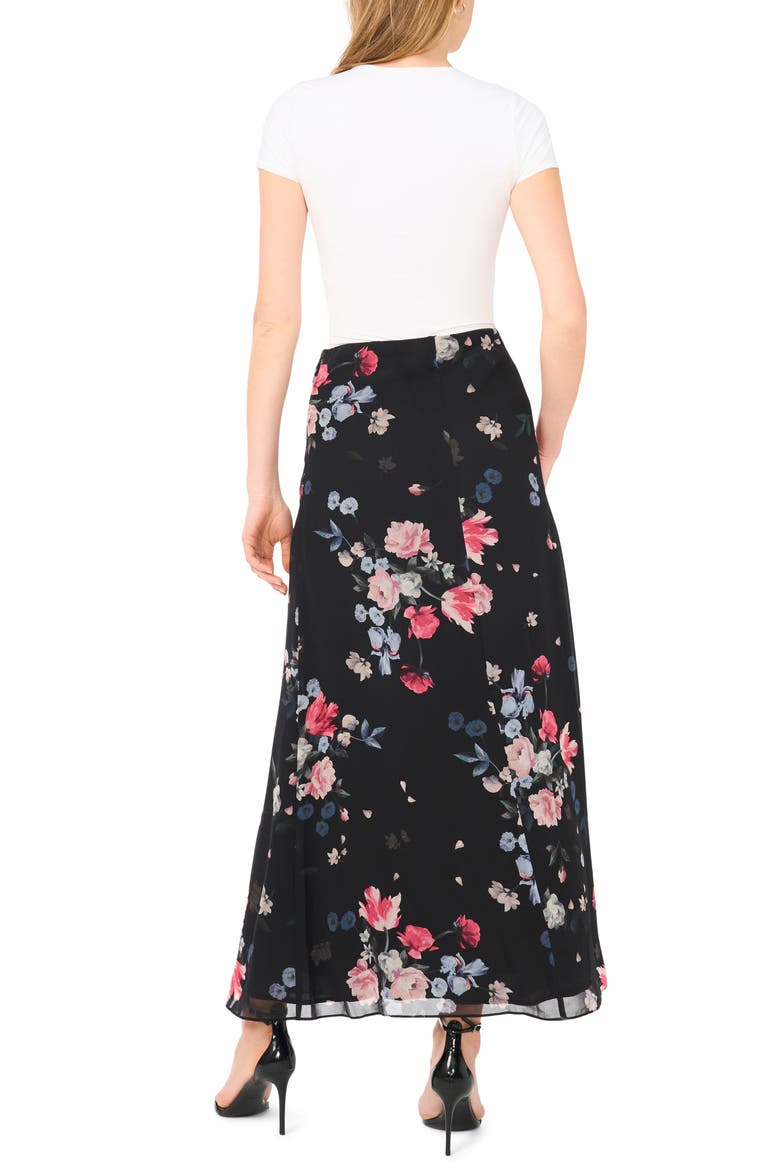 Floral Maxi Skirt, Alternate, color, RICH BLACK