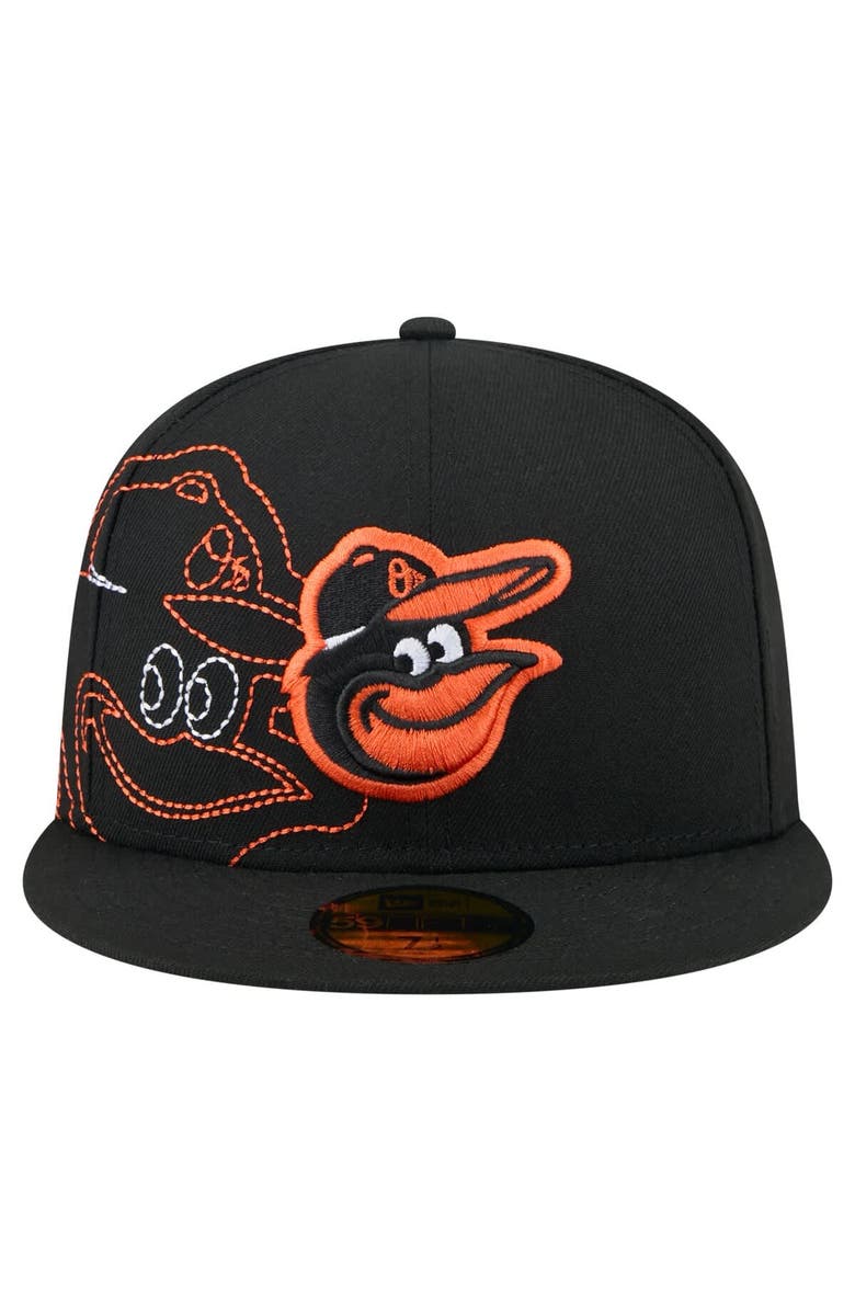 New Era Men's New Era Black Baltimore Orioles Yarn Stitch 59FIFTY Fitted Hat, Alternate, color, Black