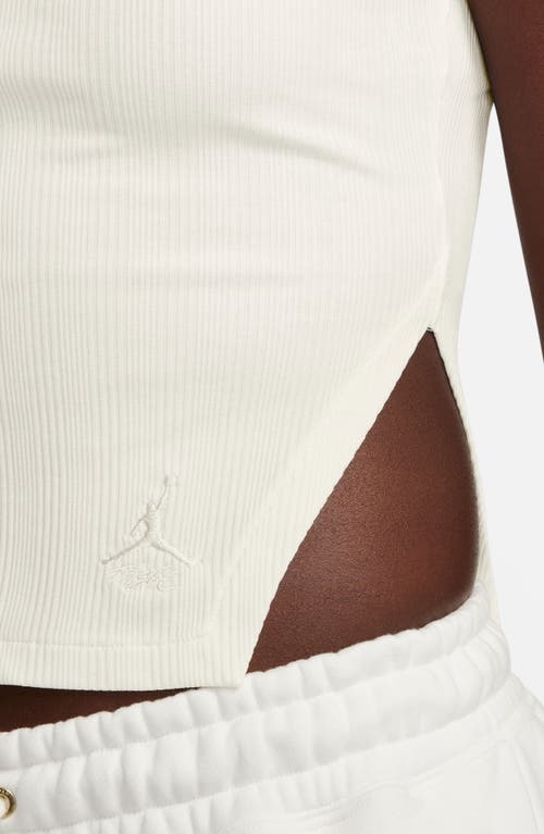 JORDAN JORDAN ONE-SHOULDER CUTOUT RIB TANK TOP