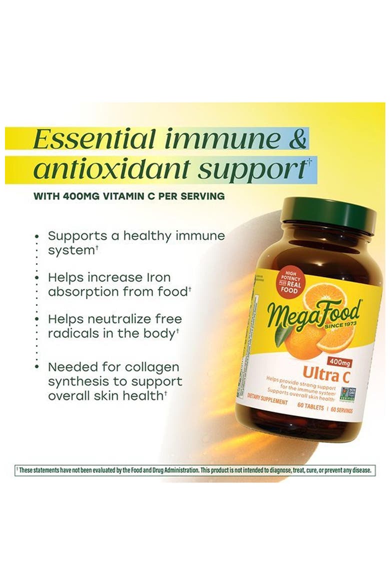 Ultra C 400 mg, Vegan Vitamin C Immune Support Supplement, 60 Tablets, Alternate, color, None