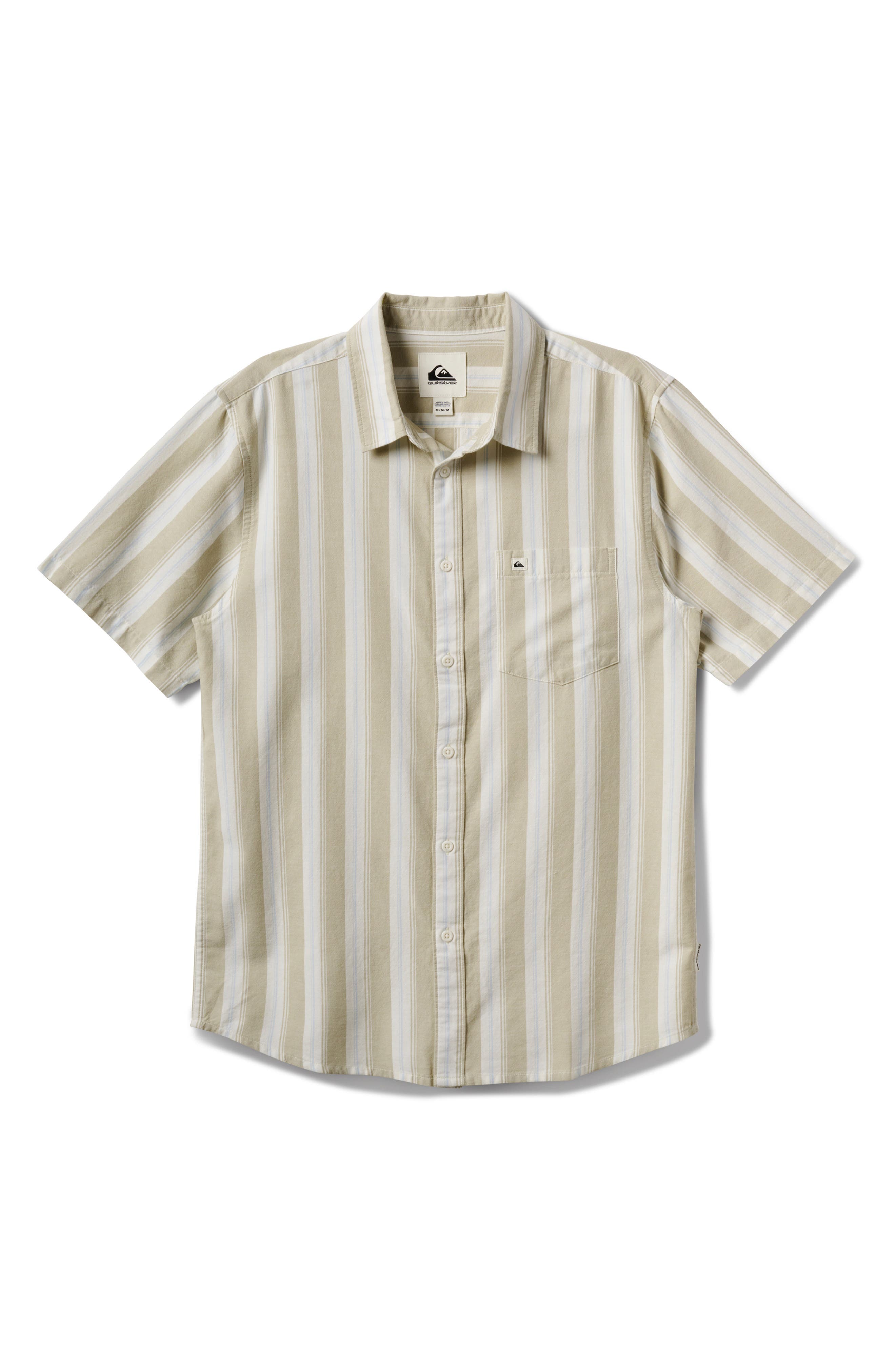 Quiksilver Oxford Stripe Classic Short Sleeve Button-Up Shirt