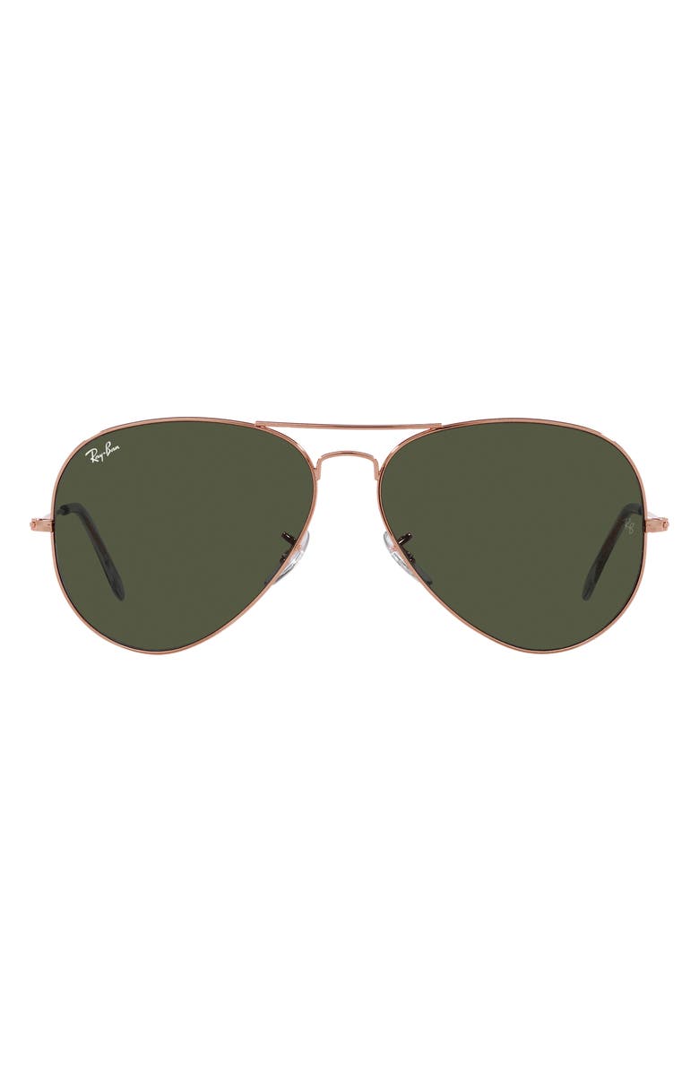 Ray-Ban 'Original Aviator' 58mm Sunglasses, Main, color, Rose Gold