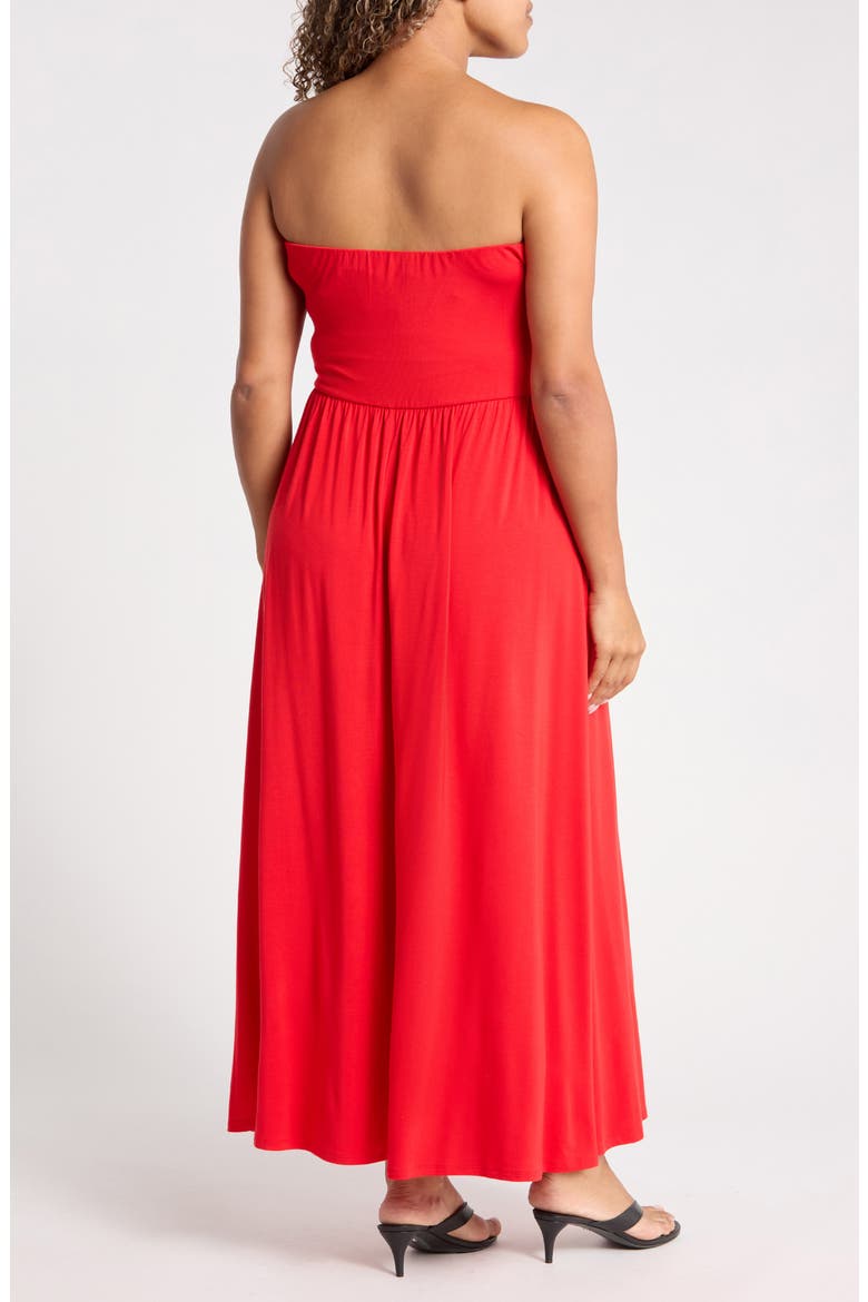 Strapless Maxi Dress, Alternate, color, RED