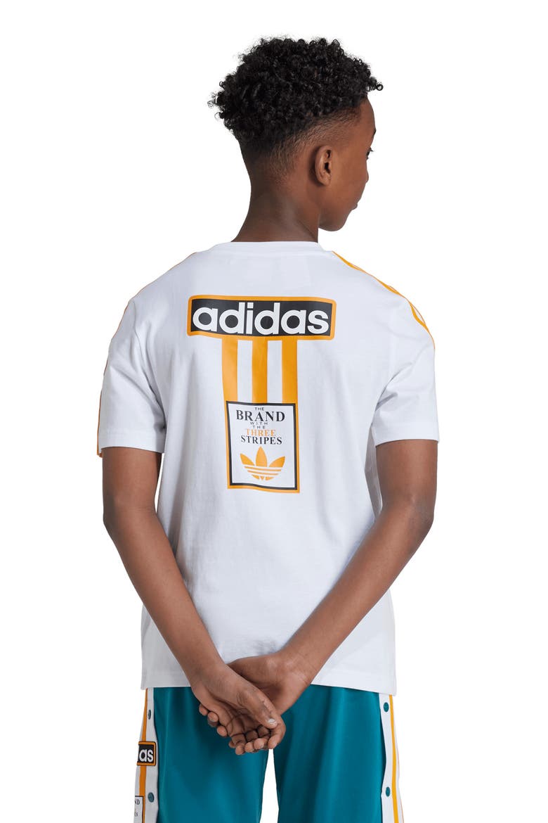 Kids' Logo Cotton Graphic T-Shirt, Alternate, color, WHITE/ ORANGE