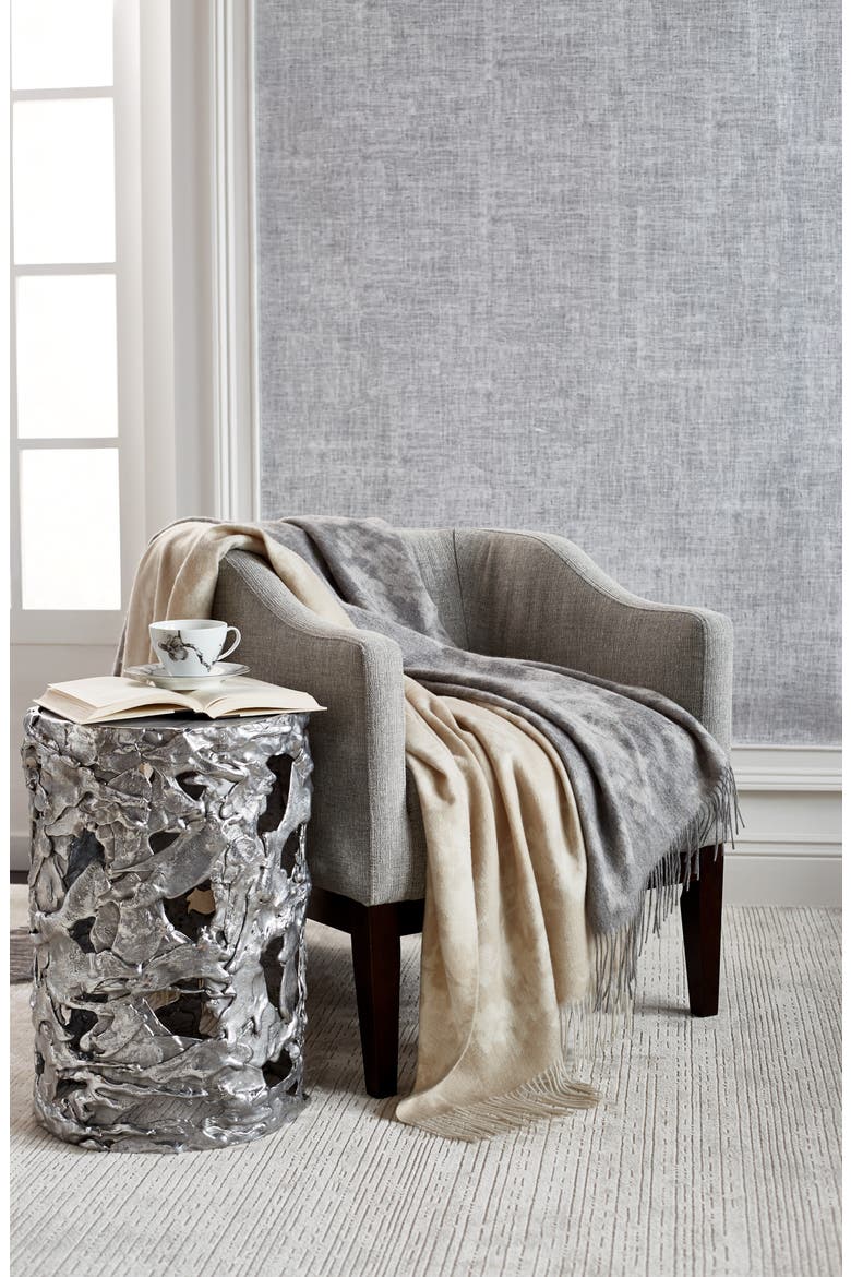 Orchid Wool Throw Blanket, Alternate, color, GREY