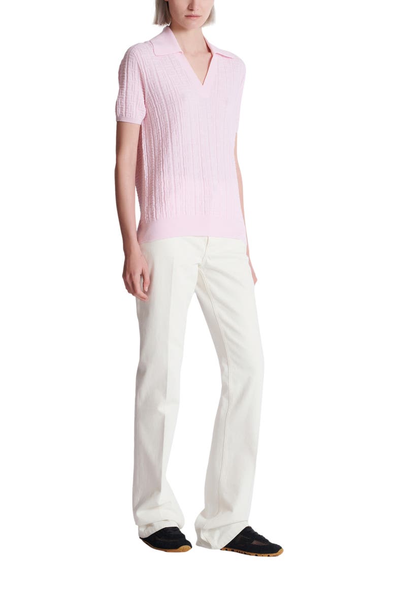 Monogram knit polo, Main, color, pink