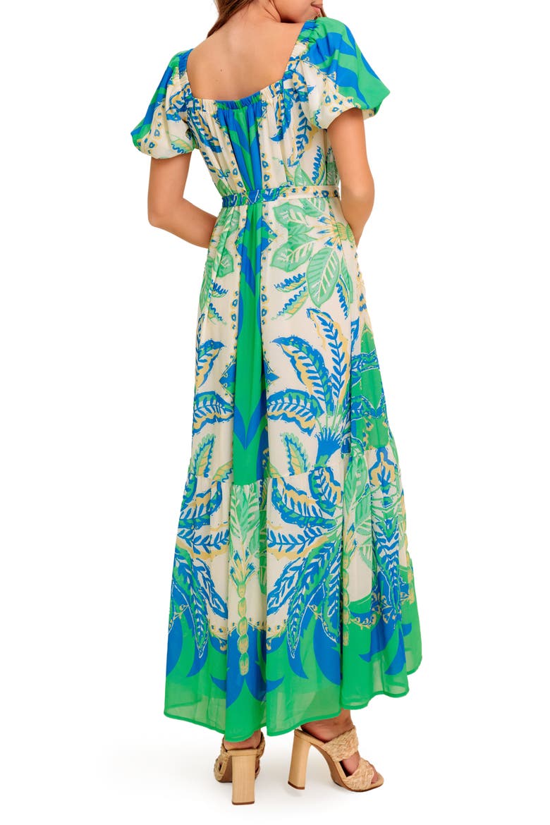 Print Maxi Dress, Alternate, color, GREEN BLUE