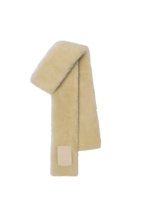 Narrow Label Shearling Scarf