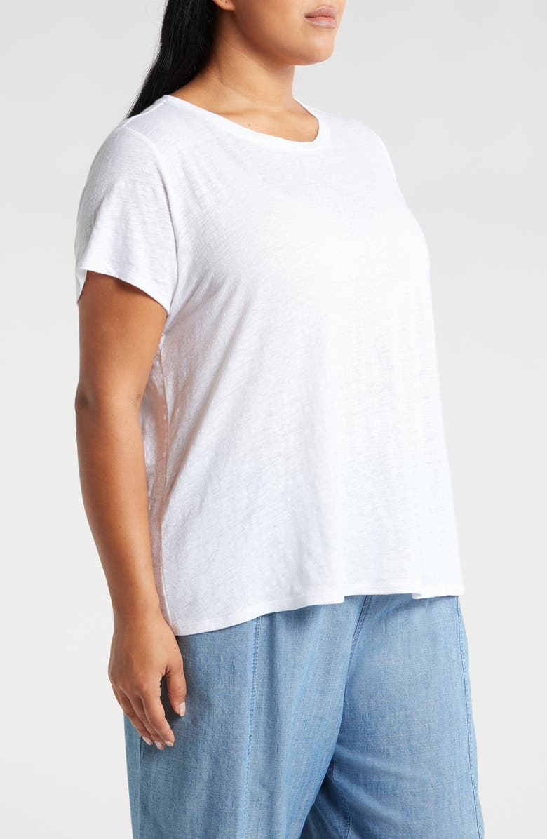Eileen Fisher Organic Linen Crewneck T-Shirt, Alternate, color, 