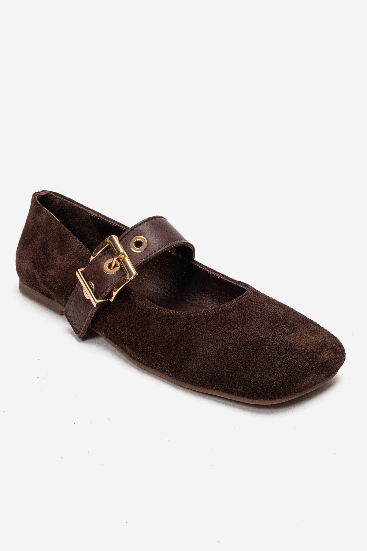 Jonas Leather Ballet Flat, Alternate, color, Brown Suede