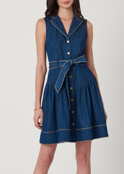 Embroidered Denim Mae Dress