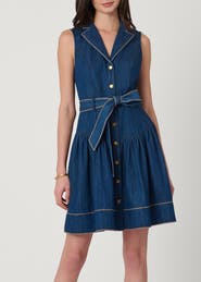 Shoshanna Embroidered Denim Mae Dress