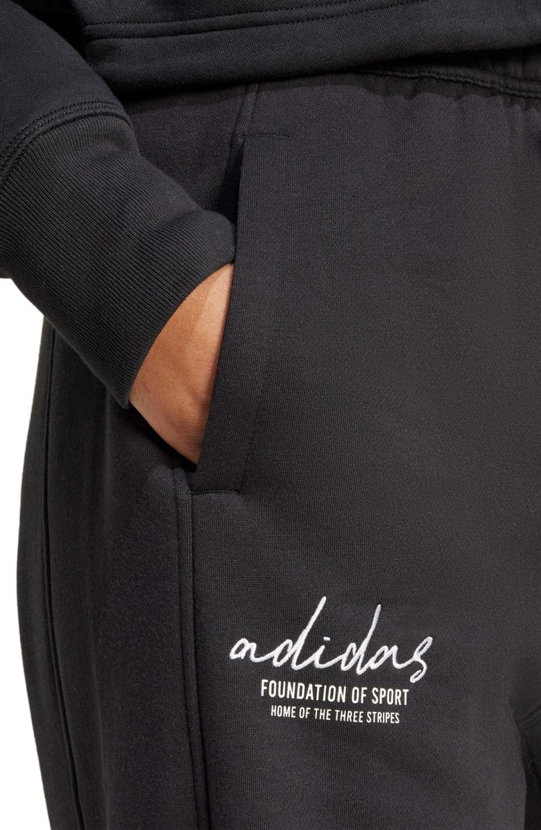 adidas Signature Embroidered Fleece Pants, Alternate, color, 