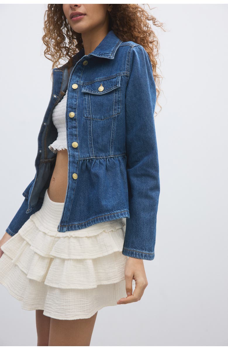 H&M Tiered Viscose Mini Skort, Alternate, color, 