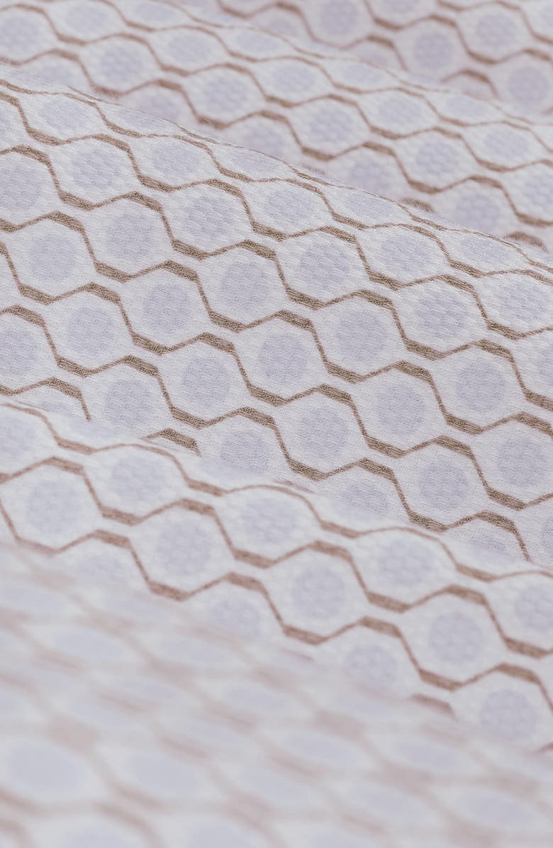 Bugatchi Julian Shaped Fit Geometric Print Cotton Button-Up Shirt, Alternate, color, Air Blue