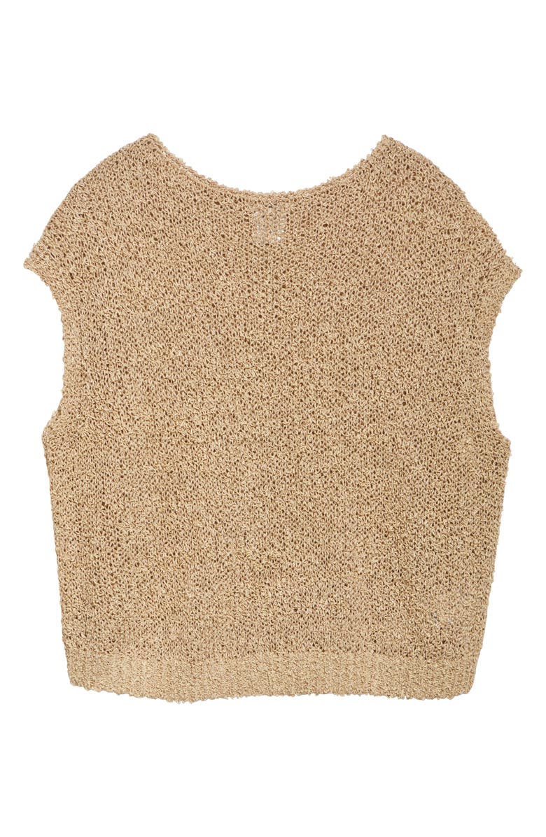 Lafayette 148 New York Loop Open Stitch Cotton & Silk Blend Shell, Alternate, color, Plaster