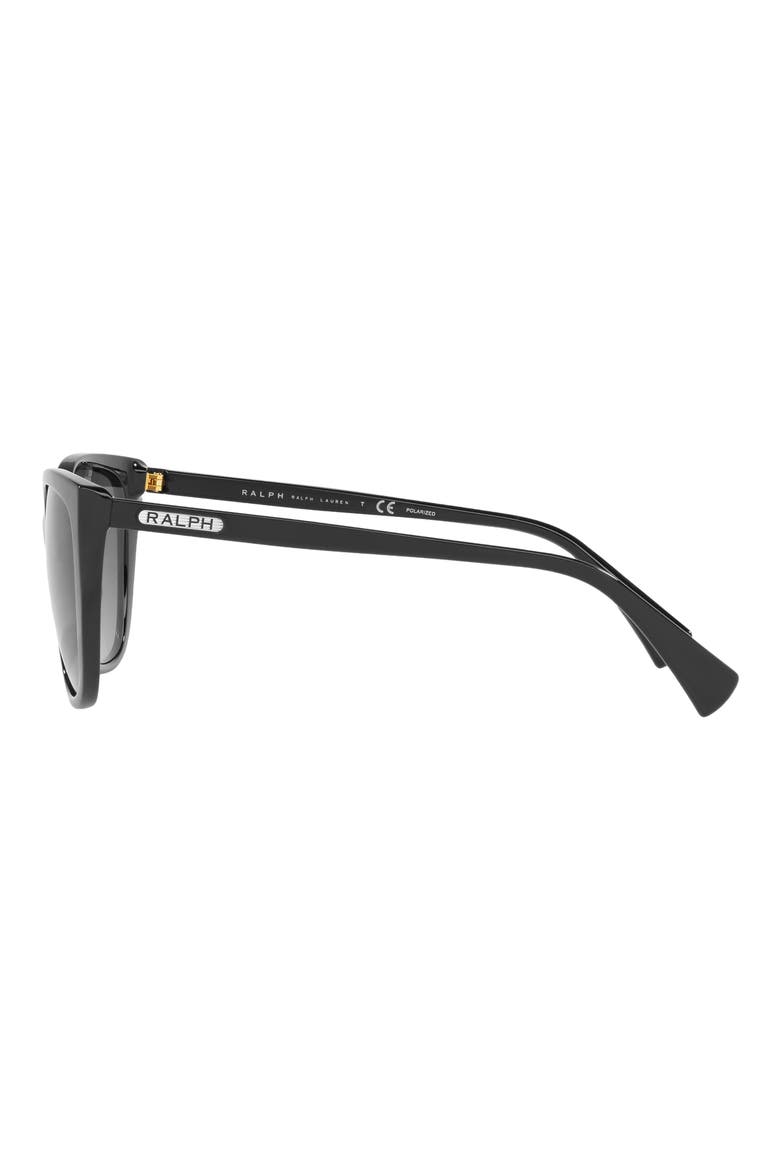 56mm Polarized Butterfly Sunglasses, Alternate, color, BLACK / POLAR GRADIENT GREY
