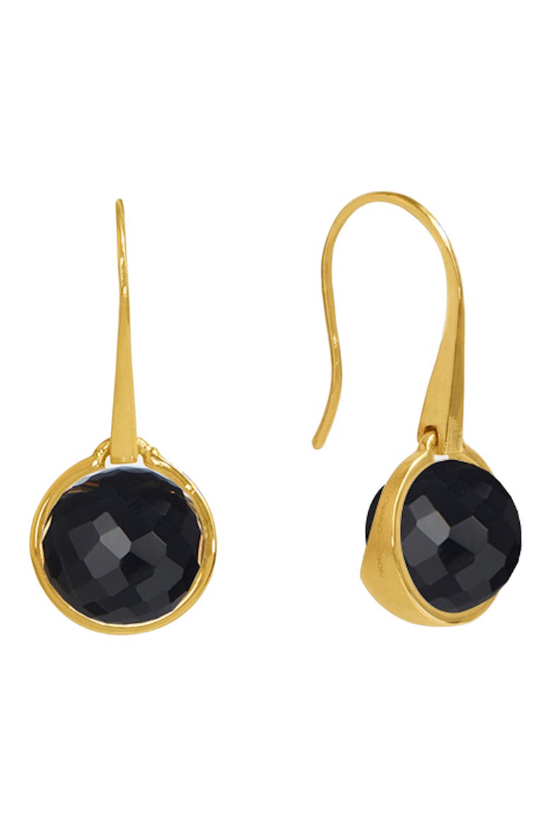 Ipanema Onyx Drop Earrings, Main, color, YELLOW GOLD/ ONYX