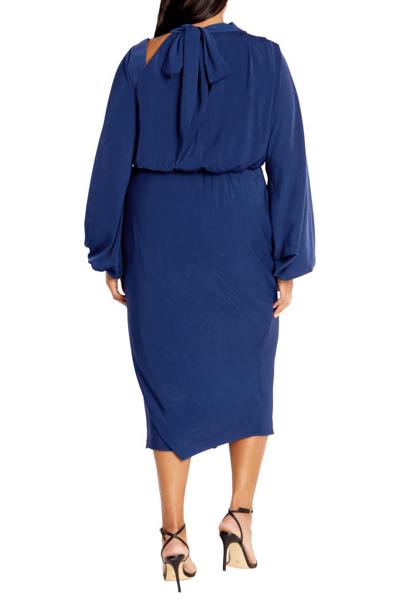 Jaylee Shoulder Cutout Long Sleeve Dress, Alternate, color, DEEP OCEAN