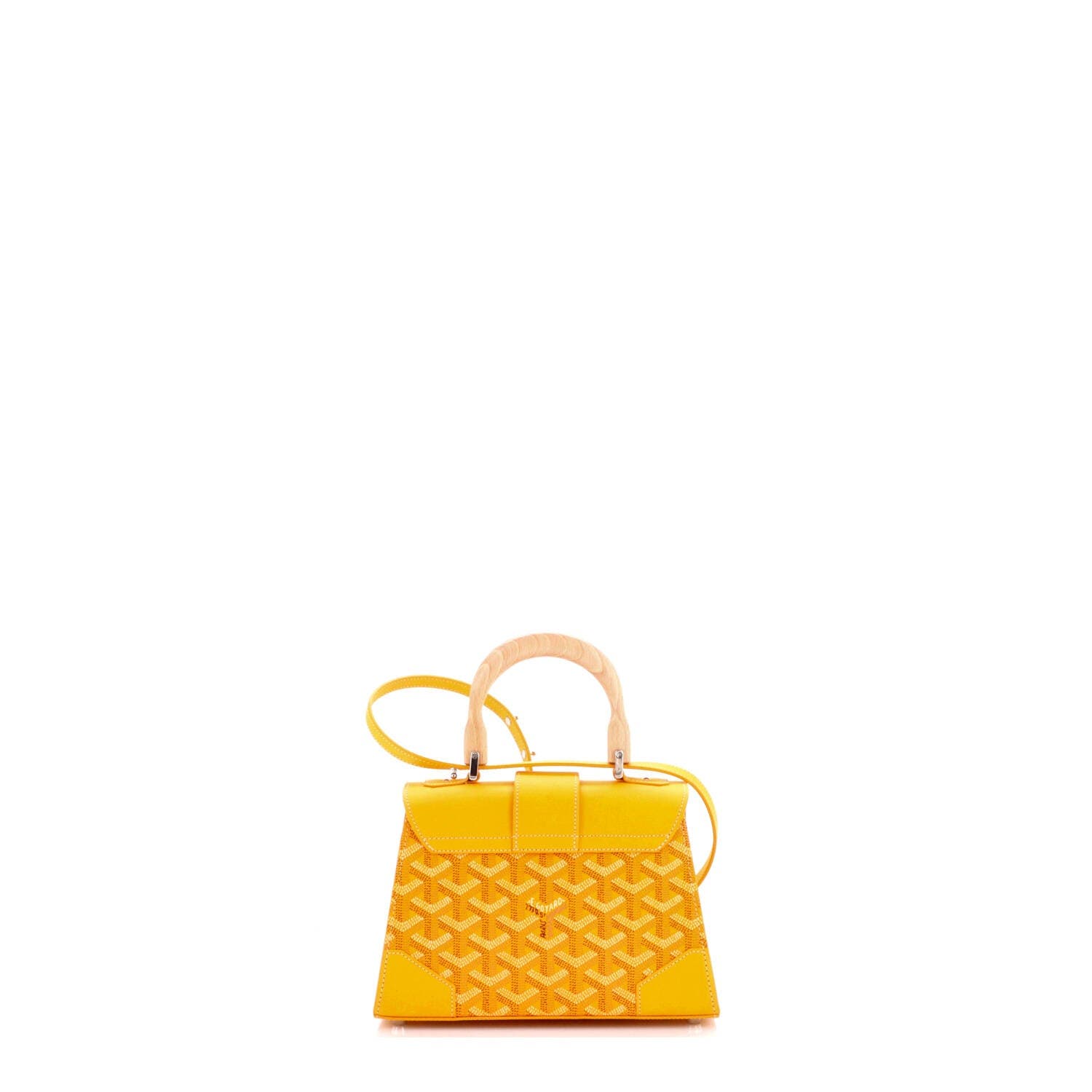 Structured Saigon Top Handle Bag Coated Canvas with Leather Mini, Alternate, color, Yellow