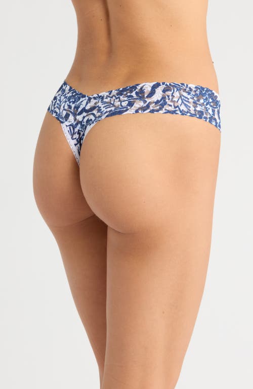 Hanky Panky Print Low Rise Thong In Blue