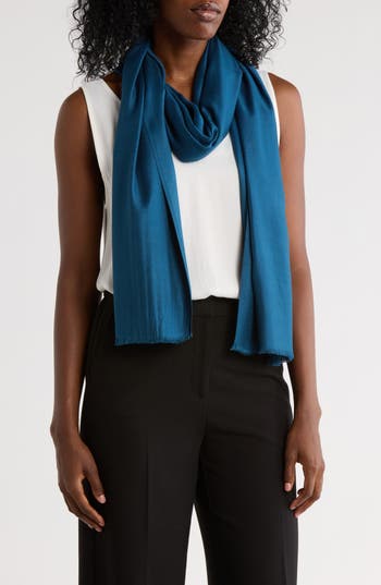 Vince Camuto Oversized Satin Pashmina Wrap In Blue