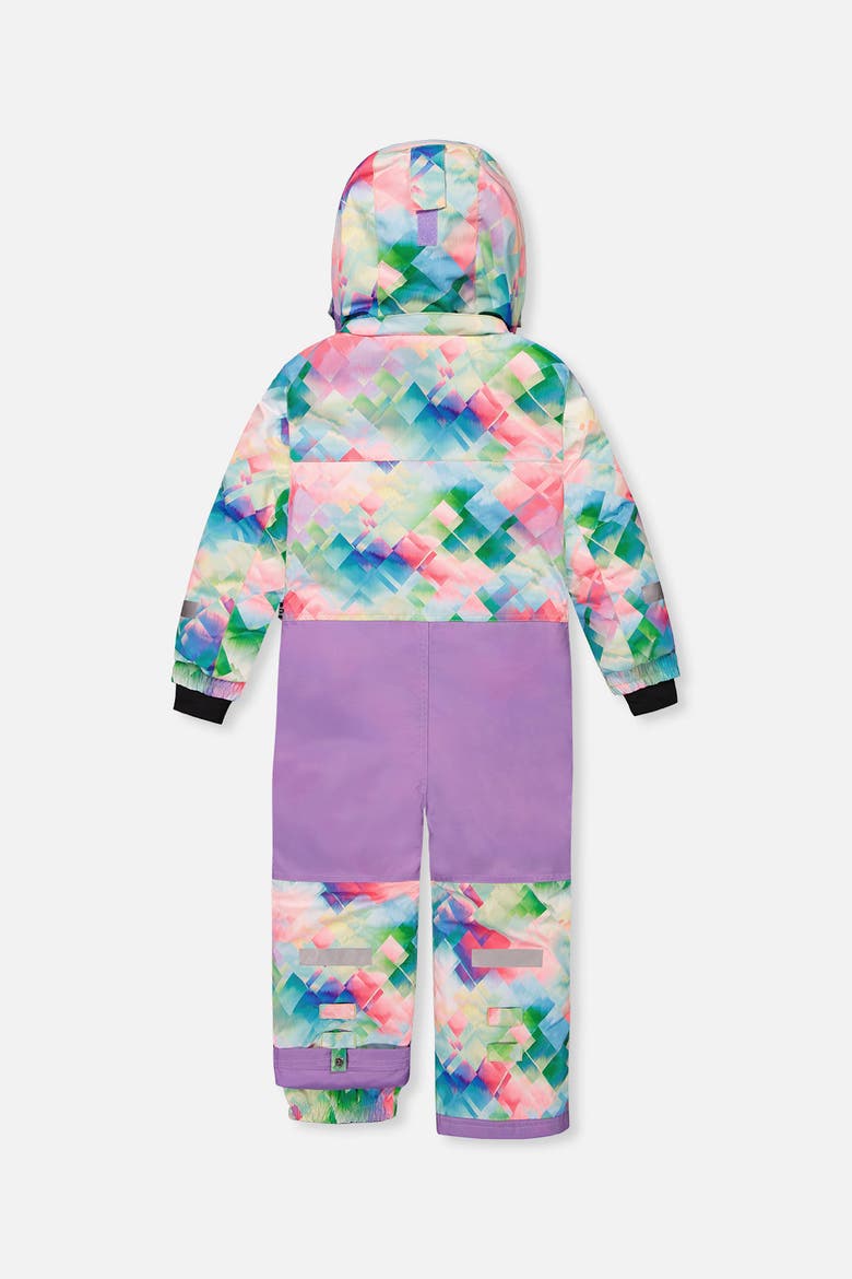 Play Diamond Hood & Expandable Sleeve One Piece Snowsuit, Alternate, color, Multicolor Diamond Print