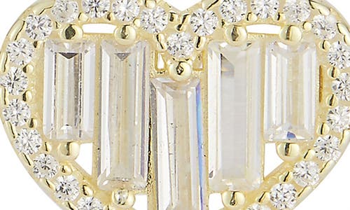 Chloe & Madison Chloe And Madison 14k Gold Plate Cubic Zirconia Heart Stud Earrings In Gold