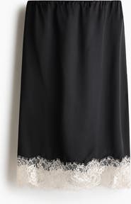 H&M Lace-trimmed Skirt