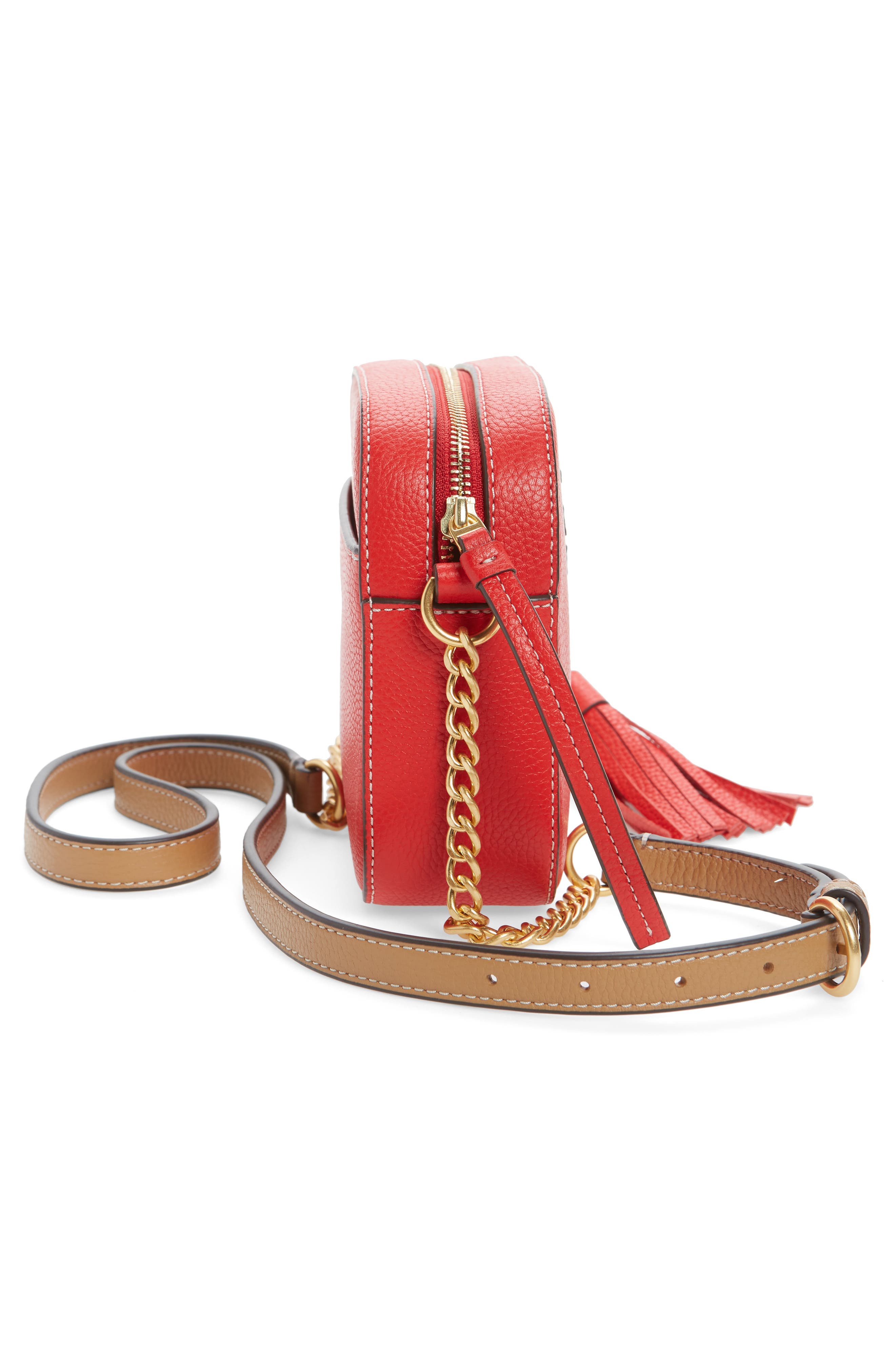 McGraw Colorblock Leather Camera Bag, Alternate, color, BRILLIANT RED/ NEW CREAM
