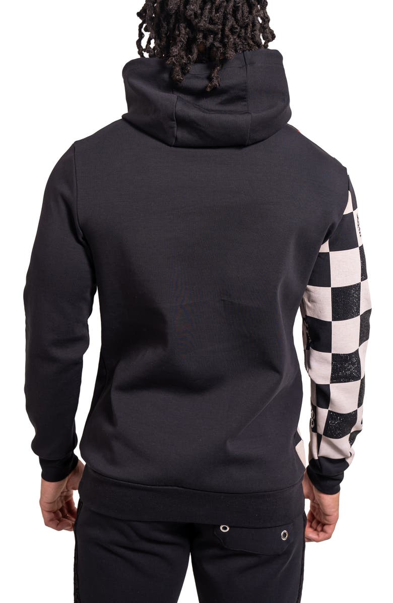 Maceoo Lionchess Embellished Graphic Hoodie, Alternate, color, Black