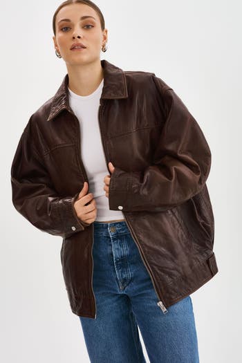 LAMARQUE THEIA | Leather Bomber Jacket | Nordstrom