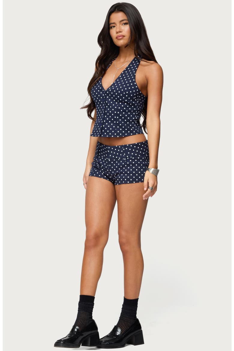 Twyla Dot Halter Top, Alternate, color, NAVY-AND-WHITE