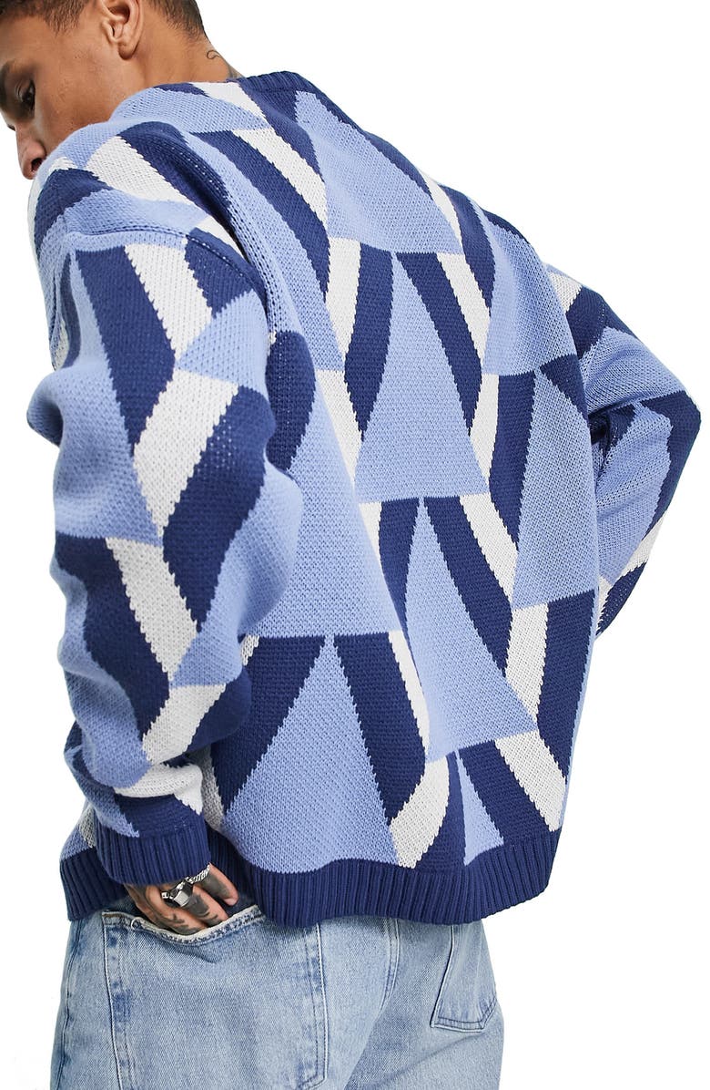 ASOS DESIGN Oversize Jacquard Sweater, Alternate, color, 