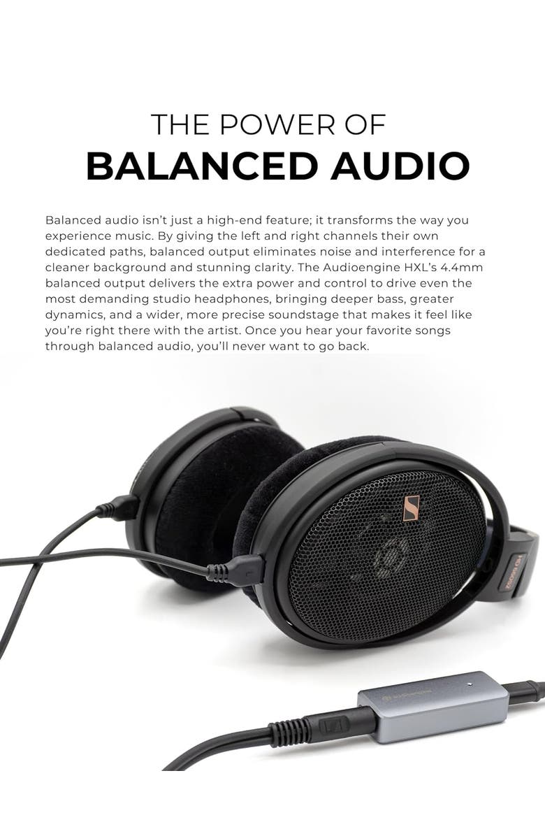 Audioengine HXL Portable Balanced Headphone Amplifier and HiFi DAC, Alternate, color, Dark Grey