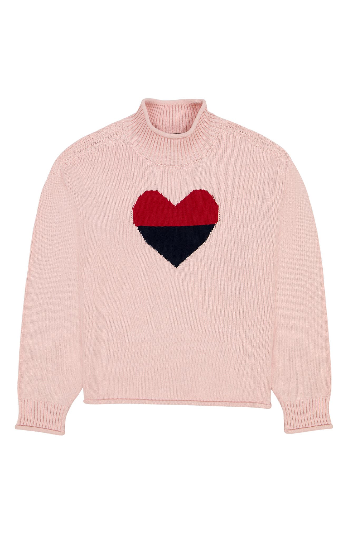 Kids' Heart Roll Neck Sweater