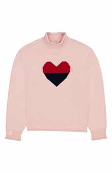 Kids' Heart Roll Neck Sweater