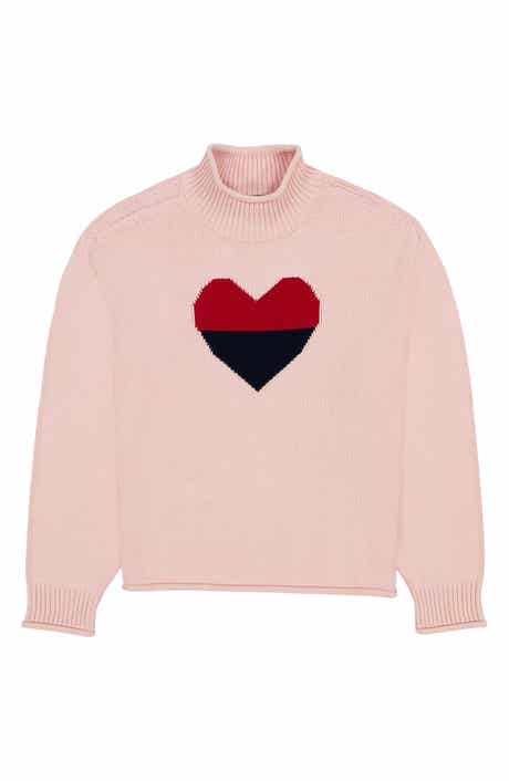 Kids' Heart Roll Neck Sweater